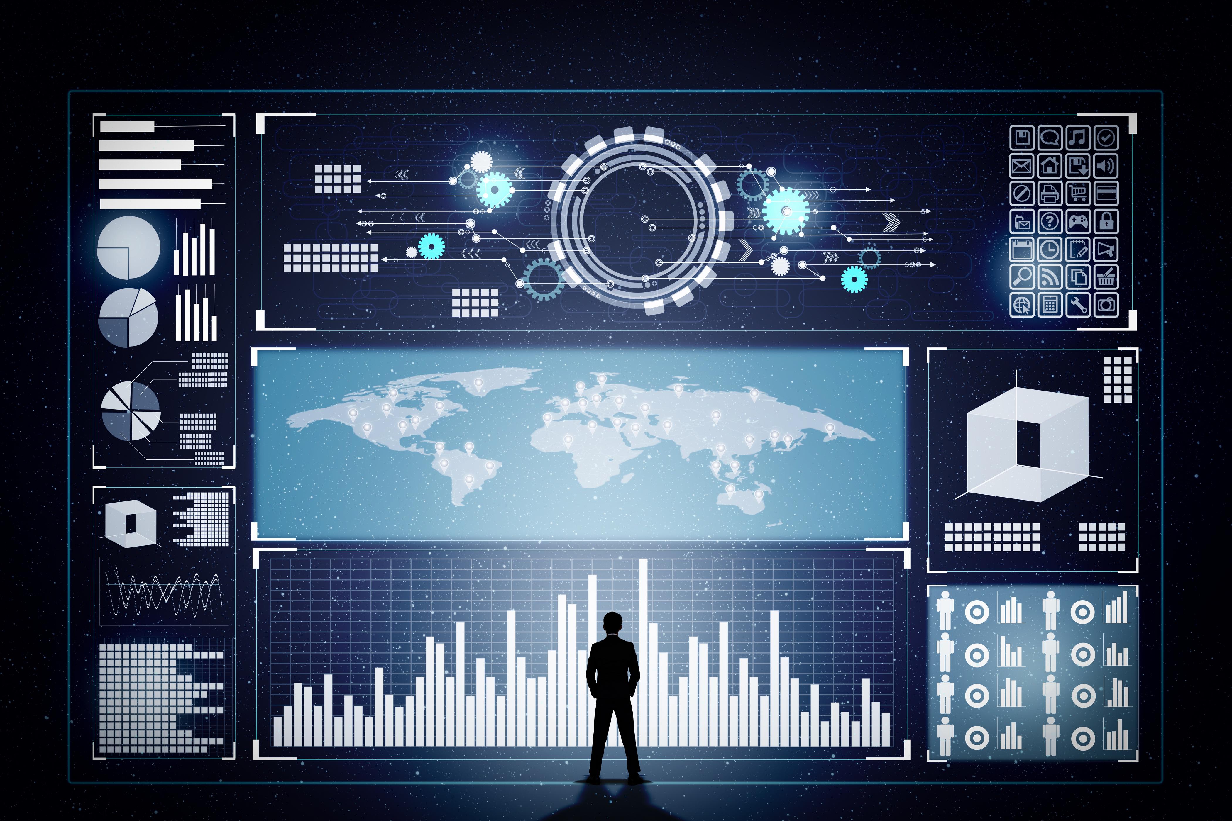 Analytics dashboard with charts and metrics